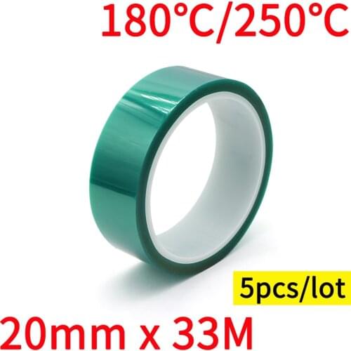 5pc 20mm x 33m Green PET Film Tape High Temperature Heat Resistant PCB Solder SMT Plating Spray Paint Insulation Protection