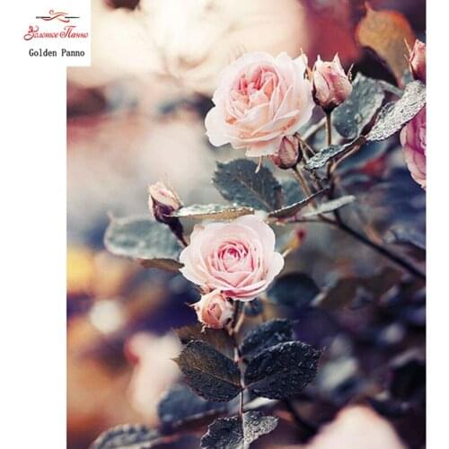 5D DIY Diamond Painting Square Stones flower pink rose Diamond Embroidery Diamond Mosaic Full Display Home