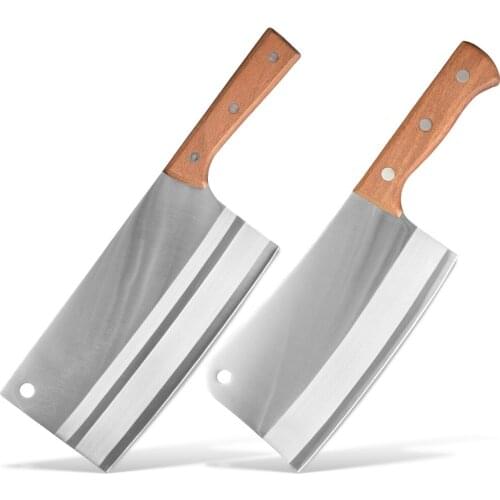 7, 8 inch Sharp Kitchen Knife Stainless Steel Meat Chopping Cleaver Slicing Vegetables Chinese Chef Knife Full Tang Butcher Tool
