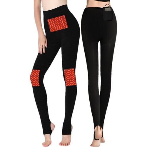 Electric Heating Pants Motorcycle Heated Pants Winter Fleece Lined Thermal Underwear USB Electric Underwear 9 Pcs Charging Women