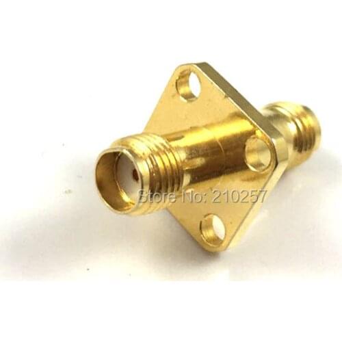 Free Shipping 100pcs Sma Female to Sma Female 4 Hole Flange Plate Panel Mount RF Connector Adaptor