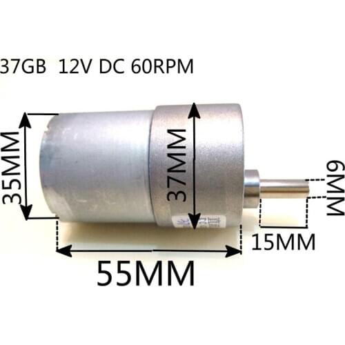 Free shipping 37GB 12V DC 60RPM High Torque Gear Box Electric Motor Deceleration motor