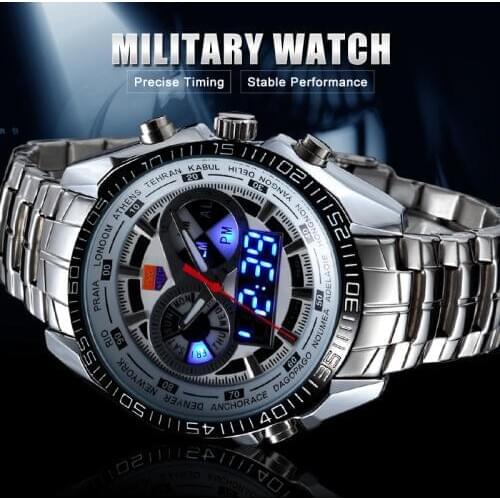 Digital LED Military Stainless Steel Clock