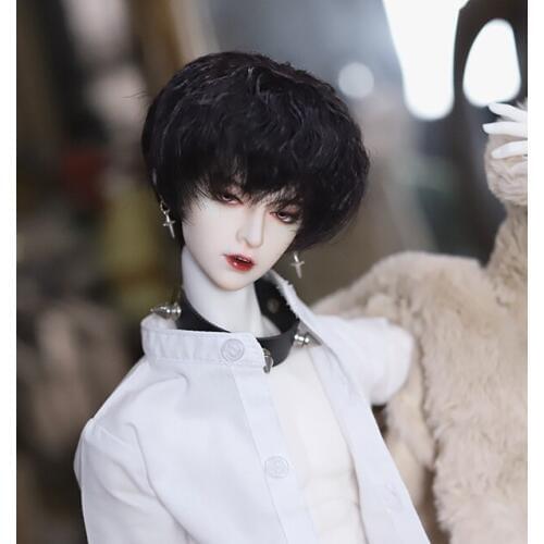 D01-P513 children handmade toy 1/3 1/4 Doll clothes BJD/SD doll Accessories doll wig Natural black teenager short hair 1pcs