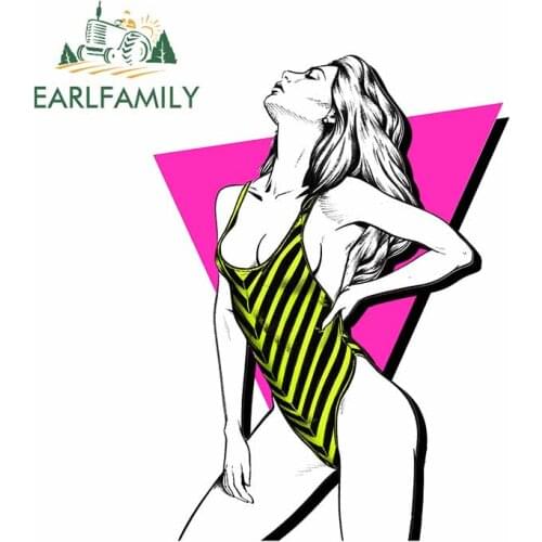 EARLFAMILY 13cm x 9.5cm For Sexy Girls Creative Car Stickers Cartoon Decal Waterproof Sunscreen Personality For JDM SUV RV