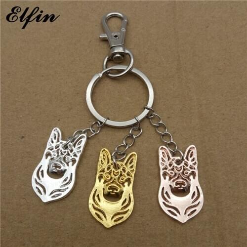 Elfin Trendy German Shepherd Keychain Fashion Animal Pet Dog Memorial Jewellery Key Chain Women Men Pet Lover Key Ring