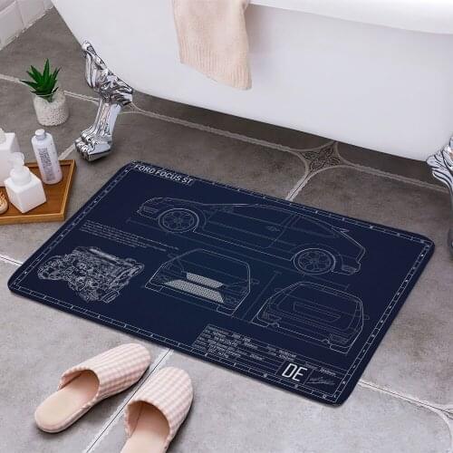 Ford Focus ST Carpet Areas Rug Non-slip Floor Mat Rug 3D Printing Living Room Bedroom Door Mat Home Decoration