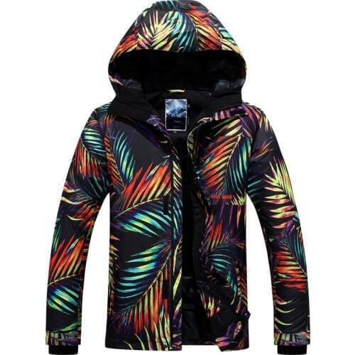 Mens coconut leave ski jacket male winter sports outerwear men skiing snowboarding jacket snow coat waterproof 10K skiwear