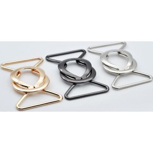 1 Pair Metal Belt Buckle Buttons Zinc Alloy Fastener DIY Women Fur Coat Overcoat Bag Decorative Detachable Connect Buckle 40mm