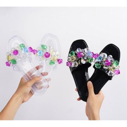 Fashion Beach Slippers Open Toe Summer Jelly Shoes Outdoor Casual Womens Shoes Flat Sandals Plus Size 41