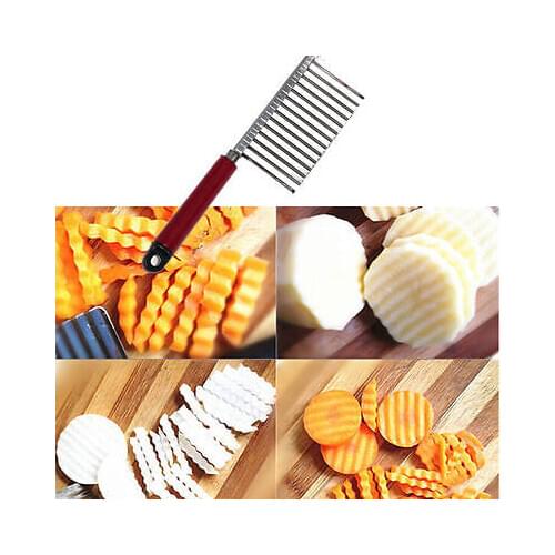 Stainless Steel Potato Chip Dough Vegetable Crinkle Wavy Cutter Blade Slicer Kitchen Tool