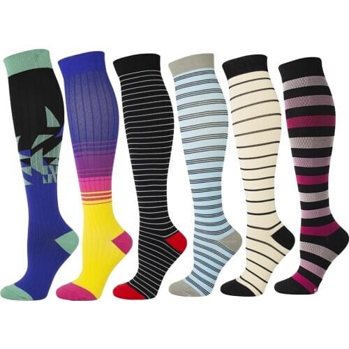 24 Styles Running Men Women Socks Sports Compression Funny Golf Socks Support Nylon Unisex Outdoor Long Pressure Stockings High