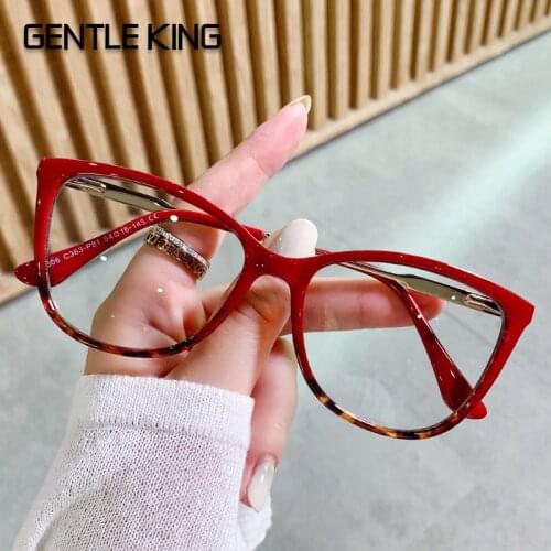 GENTLE KING TR90 Anti Blue Light Computer Glasses For Women Men Anti Radiation Optical Spectacle 2021 Fashion Cat Eye Protection