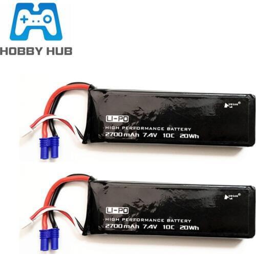 Original 7.4V 2700mAh 10C Rechargeable Battery 7.4 v 2700 mah H501S Battery For Hubsan H501S X4 RC Quadcopter Spare Parts