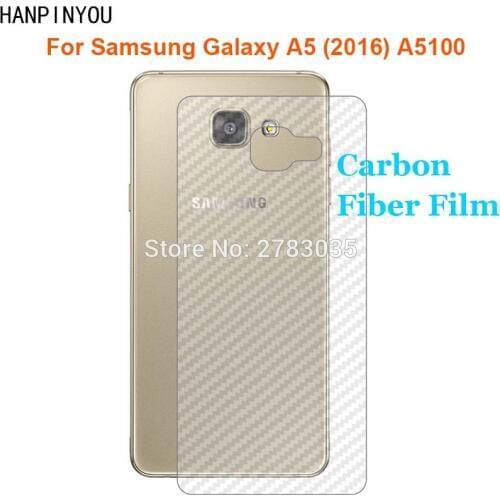 For Samsung Galaxy A5 2016 A5100 A510 5.2" Durable 3D Anti-fingerprint Transparent Carbon Fiber Back Film Rear Screen Protector