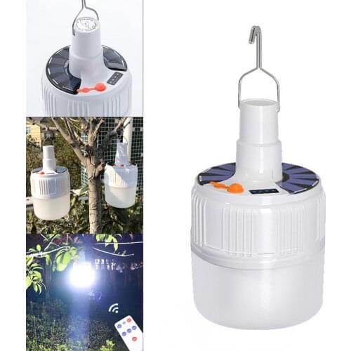 Solar Rechargeable Bulb Outdoor USB Emergency Lights 5 Modes Portable Tent Lamp LED Camping Fishing Light
