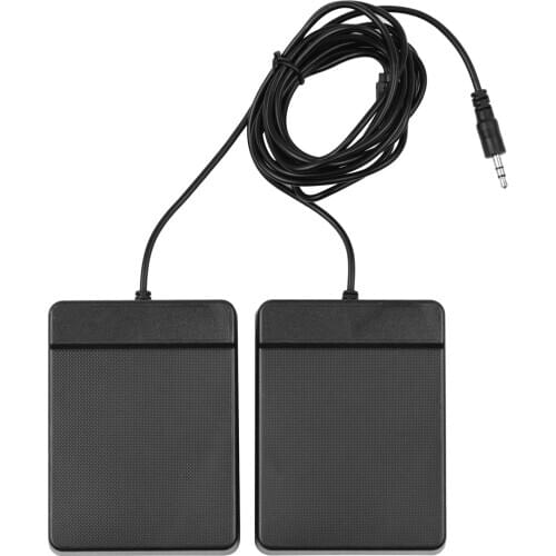 3.5mm Interface Compact Sustain Pedal Universal Dual Pedal for Portable Roll Up Piano Electronic Keyboard Elctronic Roll Up Drum