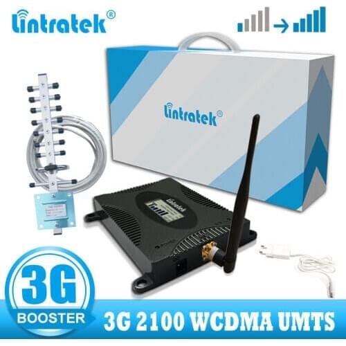 Lintratek Set Gain 70dB (LTE Band 1) 2100 UMTS Mobile Signal Booster 3G (HSPA) WCDMA 2100MHz 3g call Cellular Repeater Amplifier