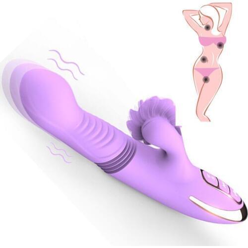7 Vibrating Mode Erotic Heating Thrusting Vibrator G Spot Clitoris Stimulator Sucking Tongue Licking Vibrator Sex Toys For Woman