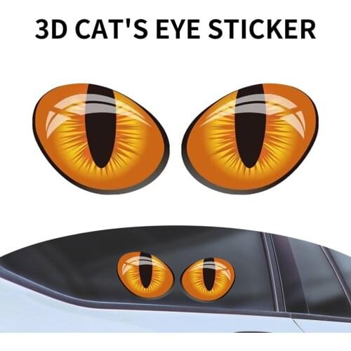 Car Sticker Funny Cat Eye Simulation Rearview Mirror Window Car Sticker 3D Car Decals Auto Decorations 1PC