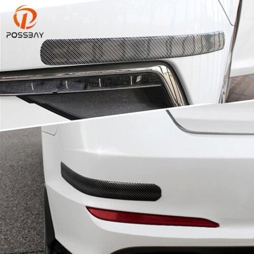 POSSBAY Car Front Rear Bumper Protector Guard Trunk Boot Door Sill Guard Trim Cover Auto Sill Plate Bumper Strip Guard Stickers