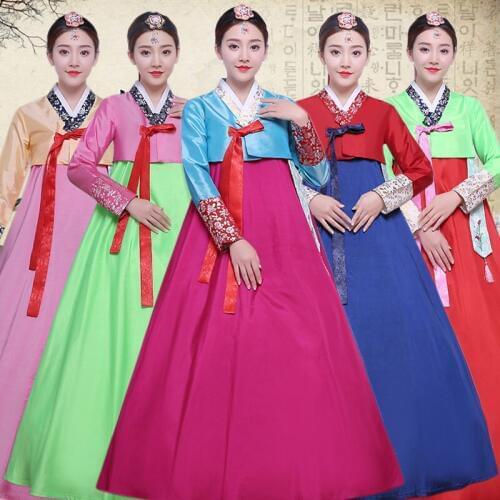 Women Traditional Korean Costumes Adult Hanbok Tops And Blouses Court Ancient Dance Costumes Party Cosplay Asian Clothing SL156