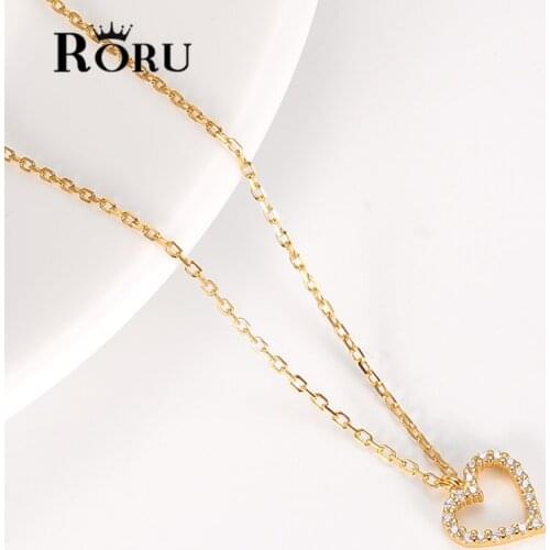 S925 Sterling Silver Lovely Heart Pendants Necklaces with AAA Cubic Zirconia for Women Ladies Wedding Party Personality Jewelry