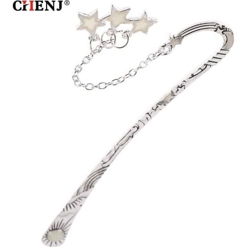 1pc Luminous Metal Moon Stars Bookmarks for Books Creative Book Marks Teachers Gift Office School Supplies