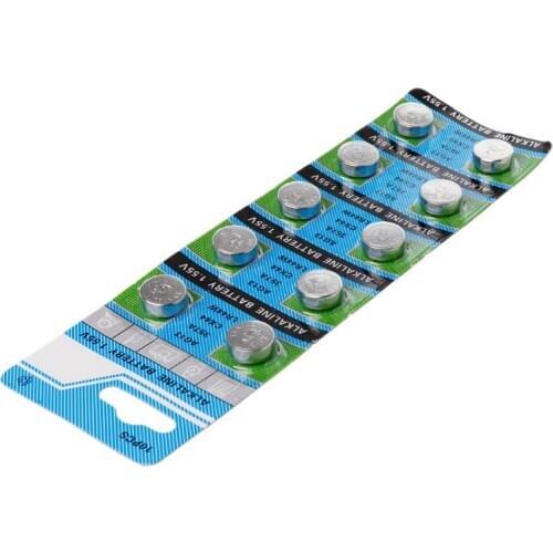 10Pcs AG13 A76 LR44 357A S76E G13 Button Coin Shaped Cell Battery 1.55V Alkaline Button Batteries