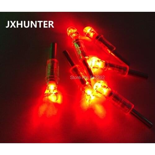12PK Half Moon Crossbow Nock Lighted Led Arrow Nocks Red Fit For ID 7.6mm Arrow Shaft
