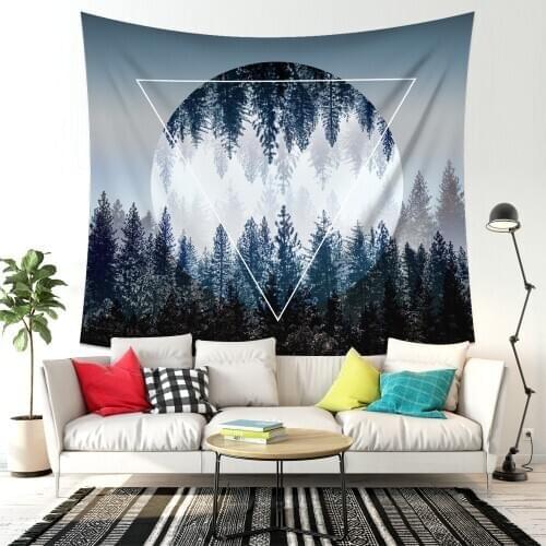 150x100cm Beautiful Natural Forest Printed Wall Tapestry Hippie Wall Hanging Bohemian Wall Tapestries Mandala Wall Art Decor