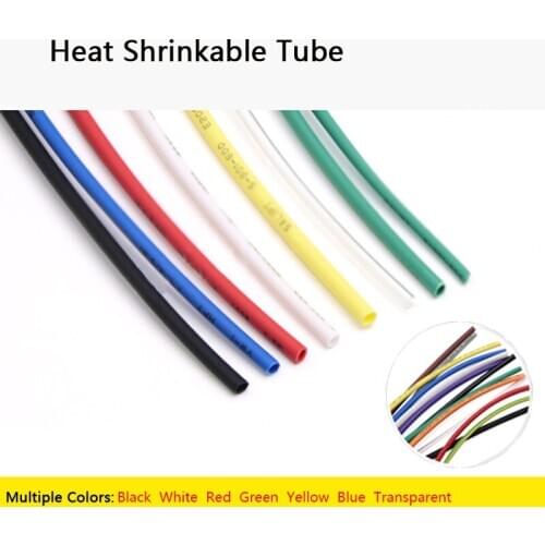 2 Meters 2:1 Multicolor Heat Shrinkable Tube Φ0.6mm-Φ2mm Wire Cable Insulated Sleeving Tubing