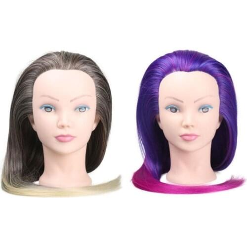 2Pcs 23'' Hair Cutting Braiding Bleaching Dye Coloring Mannequin Makeup Head