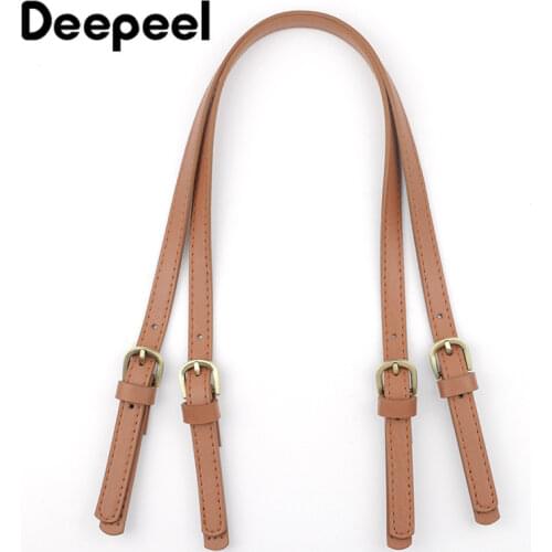 Deepeel 2pcs Bag Adjustable Handles PU Leather Handbag Strap DIY Shoulder Bag Luggage Replacement Handmade Crafts Accessories