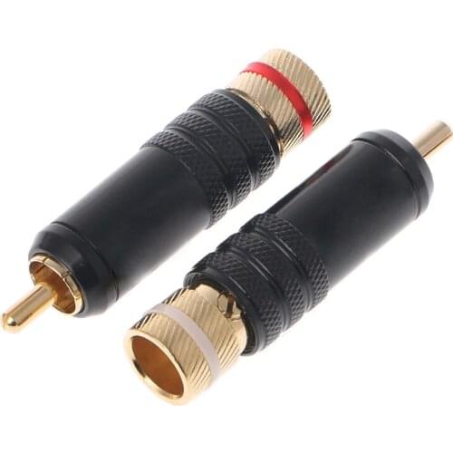 20CE 4 Pcs WBT-0144 Gold Plated RCA Plug Lock Soldering Audio/Video Plugs Connector
