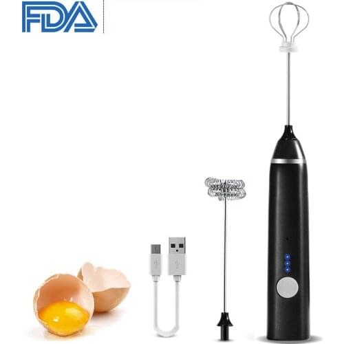 3 Speed Portable Milk Frother Egg Beater Handheld Mixer Fruit Vegetable Juice Food Whisk Stirrer USB Rechargeable Hand Blender