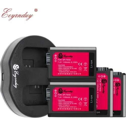 4pcs NP-FW50 NPFW50 charger set for Sony Alpha a6500 a6300 a7 7R a7R a7R II a7II NEX-3 NEX-3N NEX-5 dslr camera