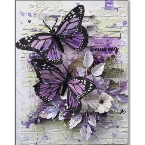 Diamond Mosaic Square/Round Animal Butterfly 5D DIY Diamond Painting Embroidery Mosaic Kit Home Decoration