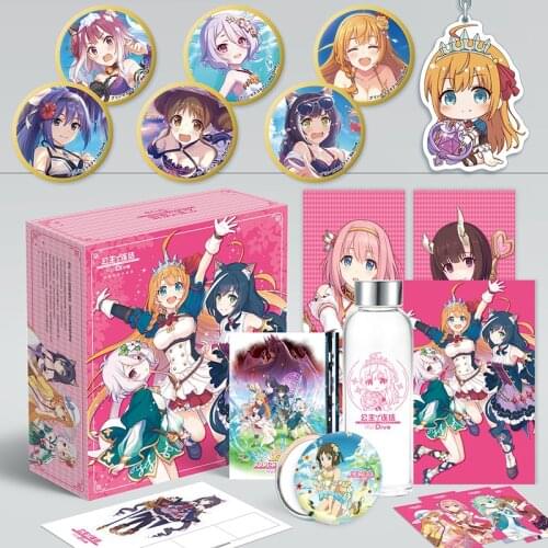 Anime Re:Dive lucky Gift BOX toy include Re:Dive badge Pin Postcard Props card water Cup pendant Bookmark gift