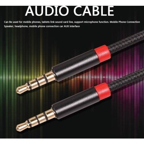 3.5mm Audio Cable Nylon Braided AUX Extension Cord Audio Video Cable Adapter Locking Cable for Speaker Car MP3 Phone