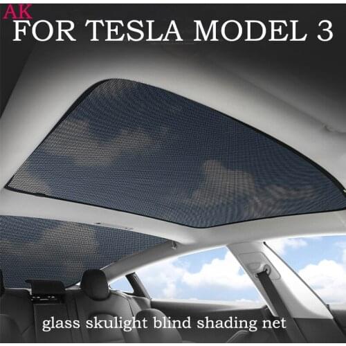 Car Skylight Blind Shading Net Front Rear Glass Roof Sunshade for Tesla Model 3 interior Accessories