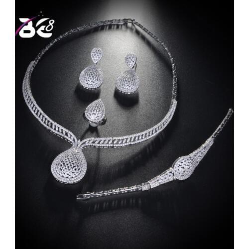Be 8 Latest Fashion Bridal Wedding Jewelry Set High Quality Geometric Design Women Anniversary 4pc Jewelry Set Bijoux FemmeS157