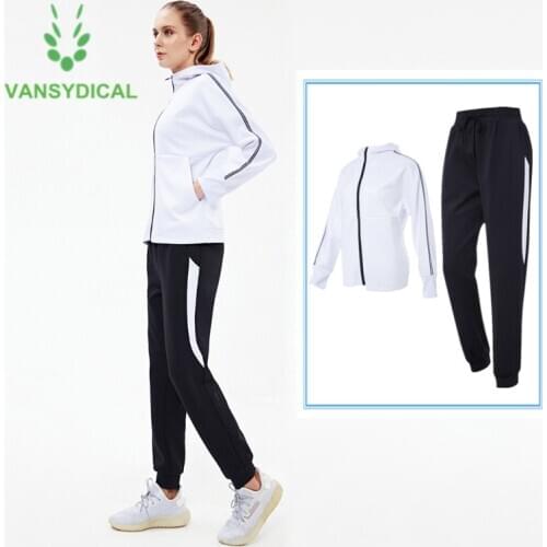 Brand Autumn Winter Sportswear Women Sports Suit Running Set Jacket+Pants Outfit Outdoor Hooded Warm Fitness Workout Tracksuits