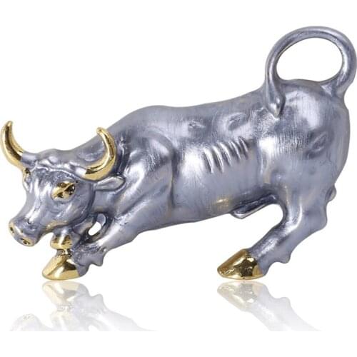 2020 Fashion Custom Jewelry New Cute Enamel Pin Metal Cattle Brooch Broches Vintage Animal Brooches For Women Men