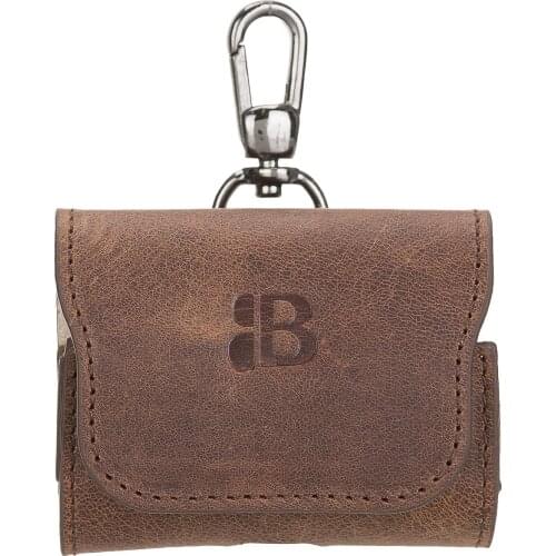 Burkley Magnet Apple Airpods Pro Case Genuine Leather G2 Coffee
