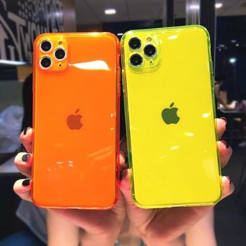 Full Protection Phone Case Cute Color transparent Candy Soft Cover For iPhone 12 Pro Max 11Pro X XR 11 XS Max 7 8 6 6s Case