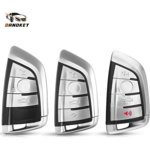 Dandkey Replacement 3/4 Button Keyless Smart Remote Car Key Shell Case For BMW 1 2 5 7 Series X1 X5 X6 X5M X6M Fob Insert Blade