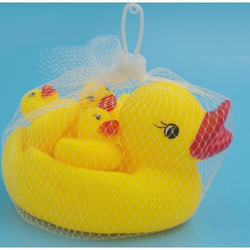 4 Pcs/set baby bath toys swim duck float squeeze sound kids wash animal educational toys for Children classic toys