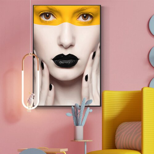 Girlish Pretty Model Pictorial Painting Colorful Poster Print Art Wall Decor Canvas For Living Room HD Nordic Decoration Picture