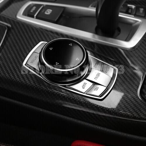 For 5 Series F10 F11 GT F07 Inner Console iDrive Multimedia Button Cover BMW 2010-2015 5pcs Car Accessories Interior Car Decor